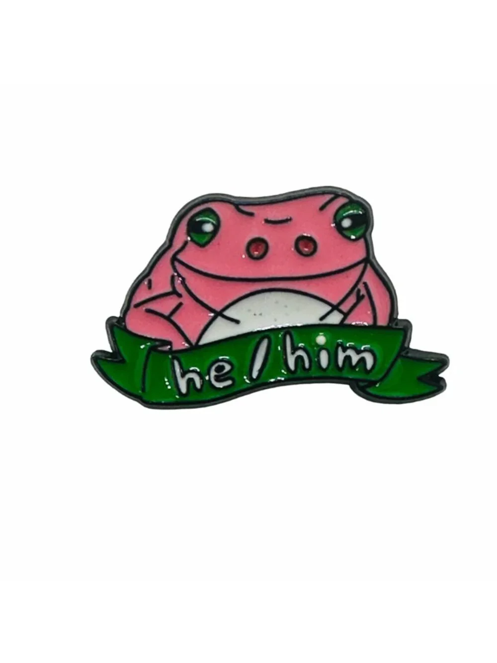 ⭐Oz Pink Frog Alloy Pins Cartoon Cute Animal Enamel Brooch He/Him New